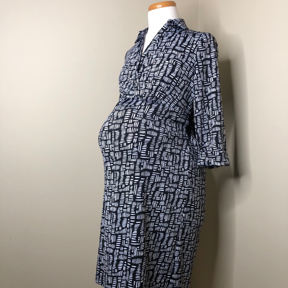 SOLD!! Black and White Maternity Dress - Picture 3 of 11